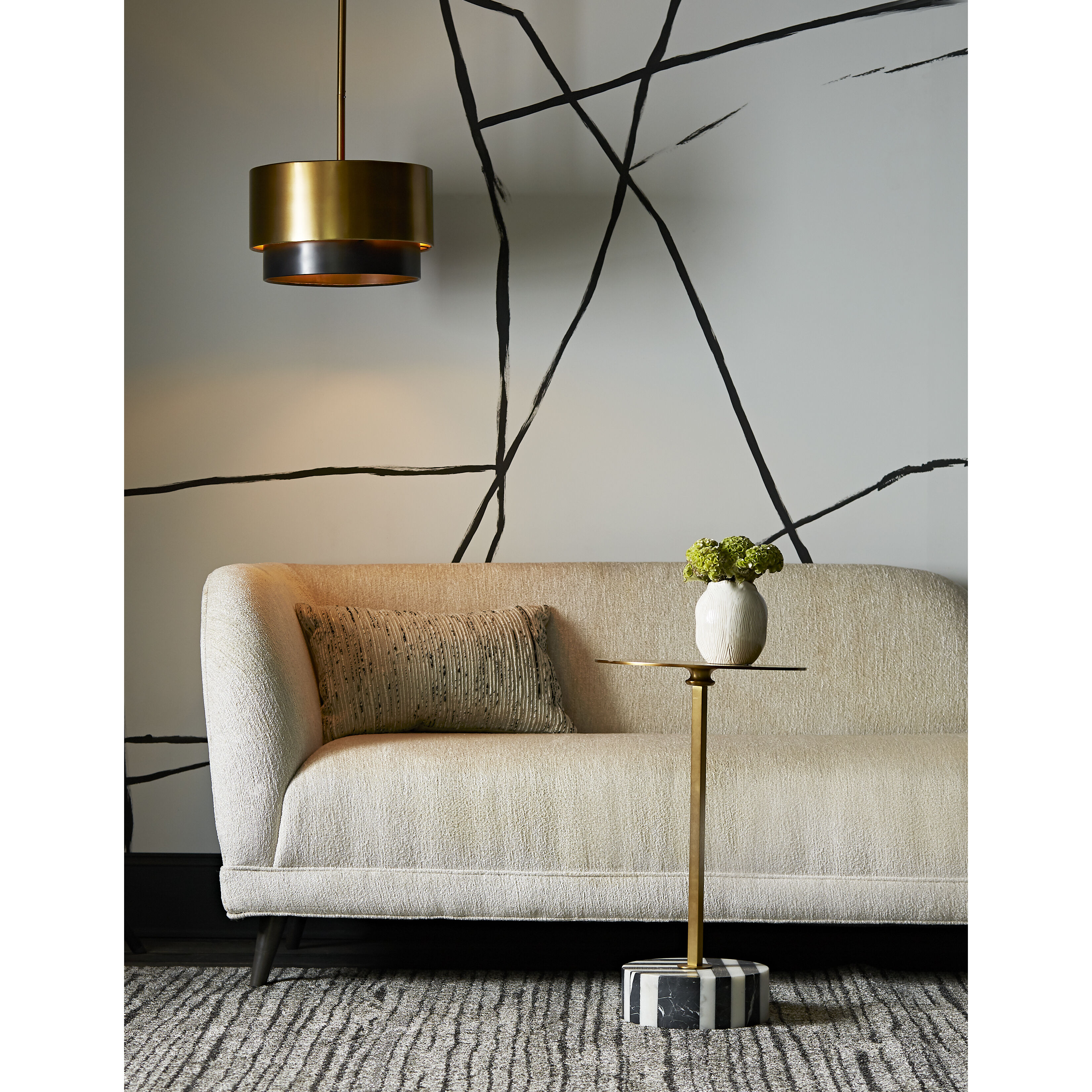 Arteriors 44906 Nolan 3 Light 14 inch Antique Brass Mini Pendant